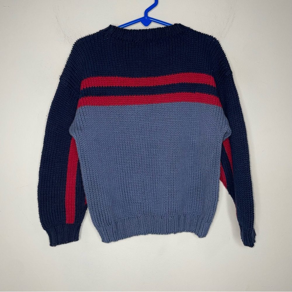 Neiman Marcus Boys Football Knit Sweater Blue Red Size Boys M 4/5 - Picture 4 of 10